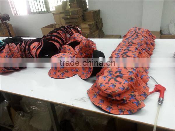 custom reversible bucket hat with woven label patch logo