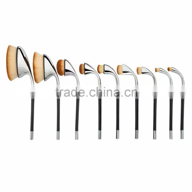 Rose golden 9 pieces gift box packing personalized custom logo makeup brush