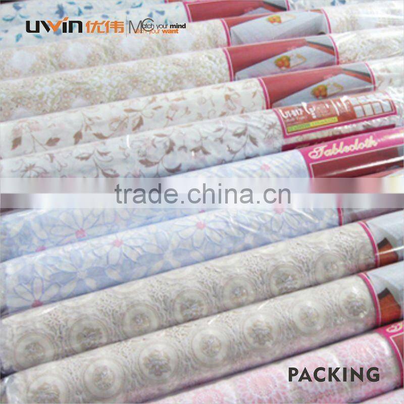 anti slip waterproof table cover,PVC color brown lace table cloth