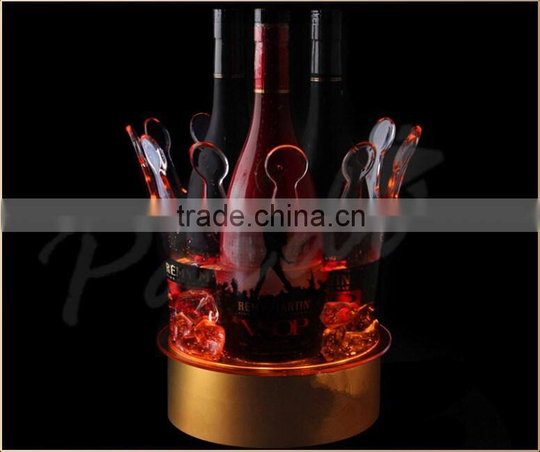 Champagne bottle display led crown illuminate ice bucket cooler