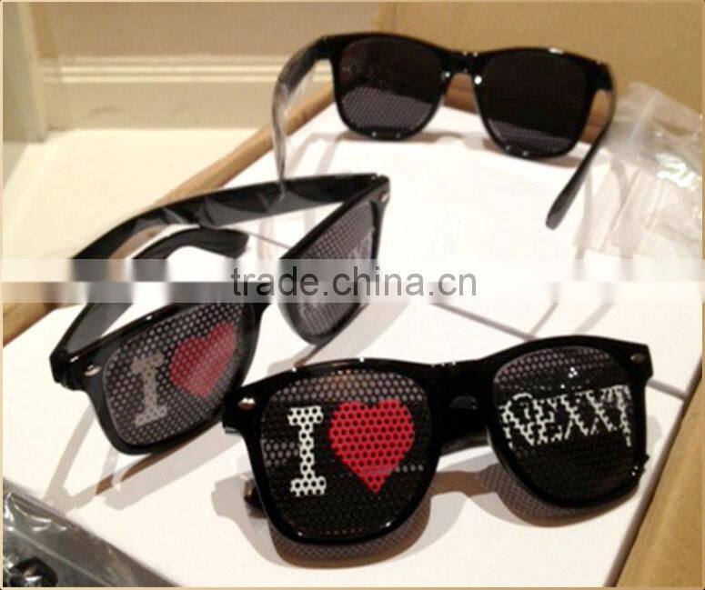 Promotional custom sticker pinhole sunglasses