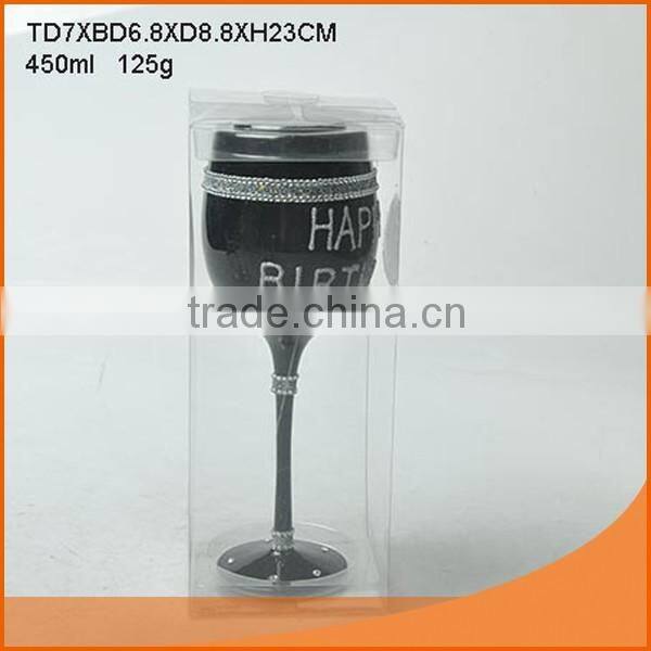 wholesale banquet glass goblet wine black glass goblet