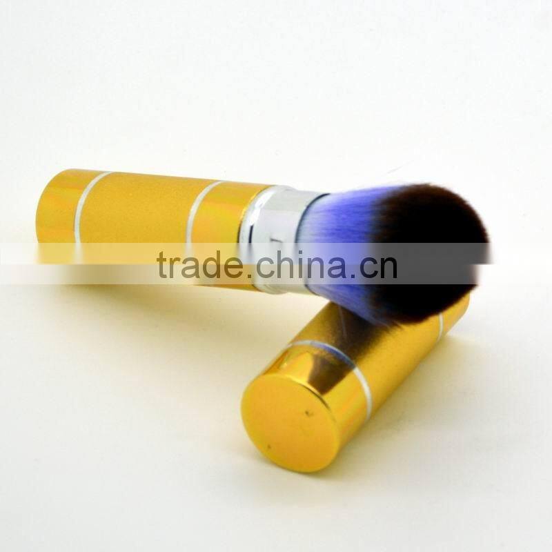 retractable powder brush,aluminum handle cosmetic tools