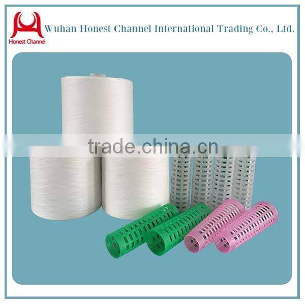 Raw white 30s polyester spun yarn for sewing thread / 100% spun polyester yarn