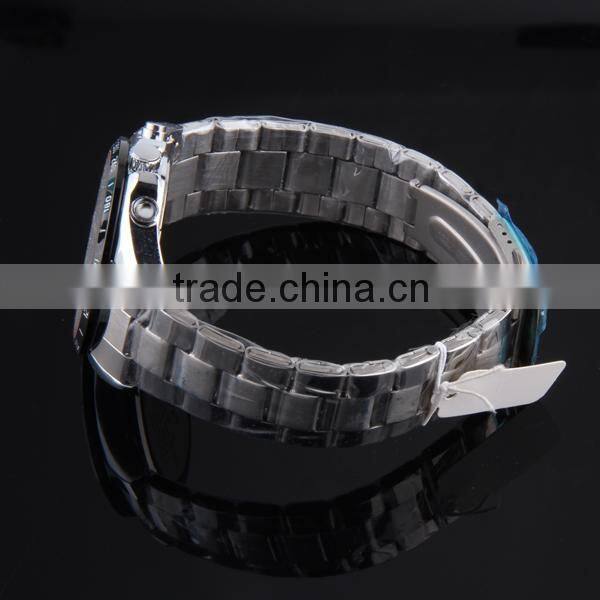 stainless steel band quartz watch for men