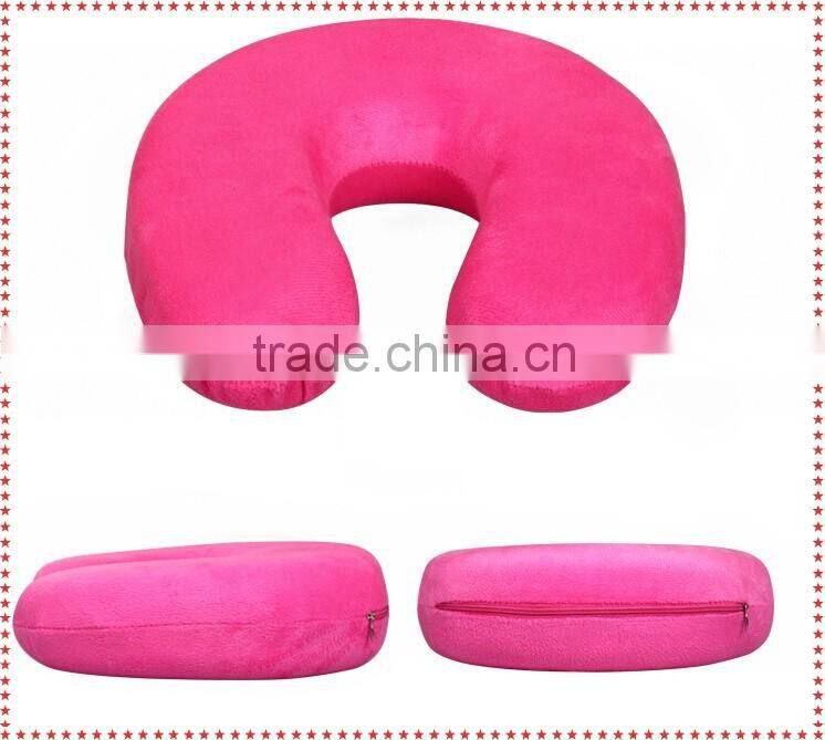 100% polyester u shape pillow for neck pillow memory foam travel neck pillow LS-U-022-b