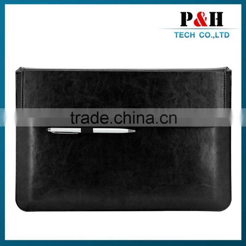 2015 business syle leather portfolio case for 12 inch tablet or laptop