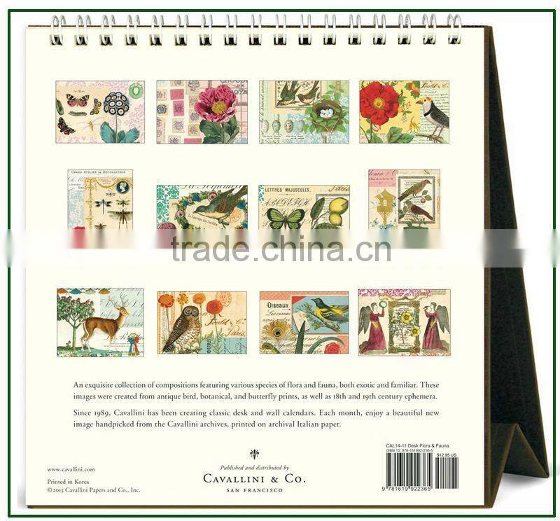 2014 Flora And Fauna spiral Desk Calendar Designs