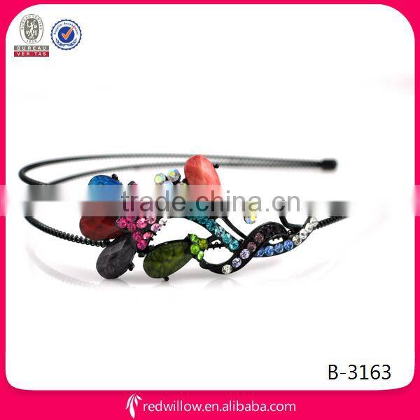 Western popular colored stones bow headbands