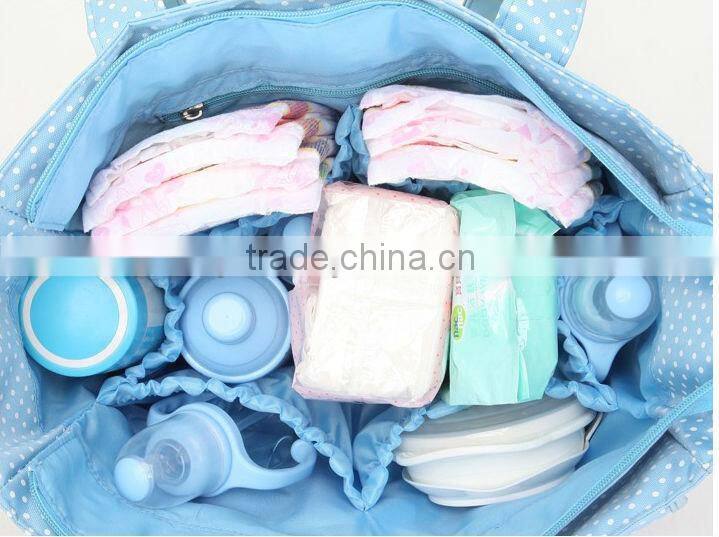 China wholesale pink and green color Oxford practicability nontoxic baby crib diaper bag