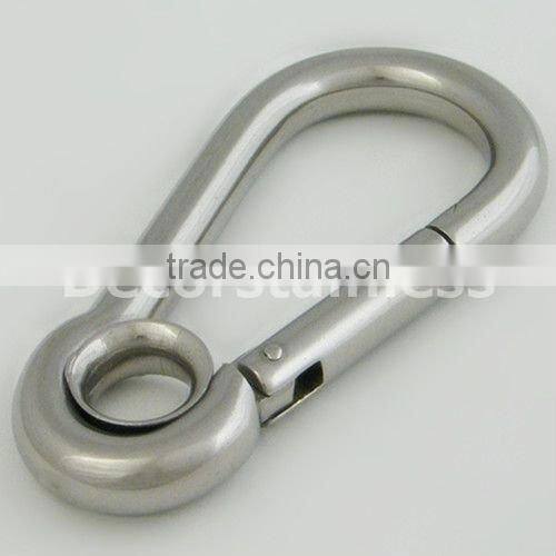 SS carabiner spring snap hook with open end