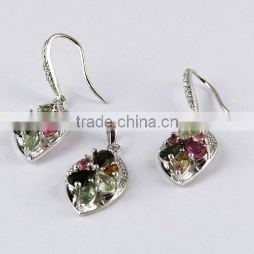 Big! Beautiful !! Turmuline_White C 925 Sterling Silver Set, 925 Designer Silver Jewellery Exporter, Silver Jewelry Supplier