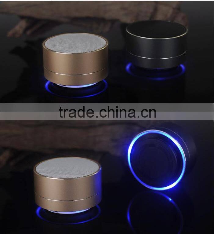 newest and high quality A10 metal bluetooth speaker with led light