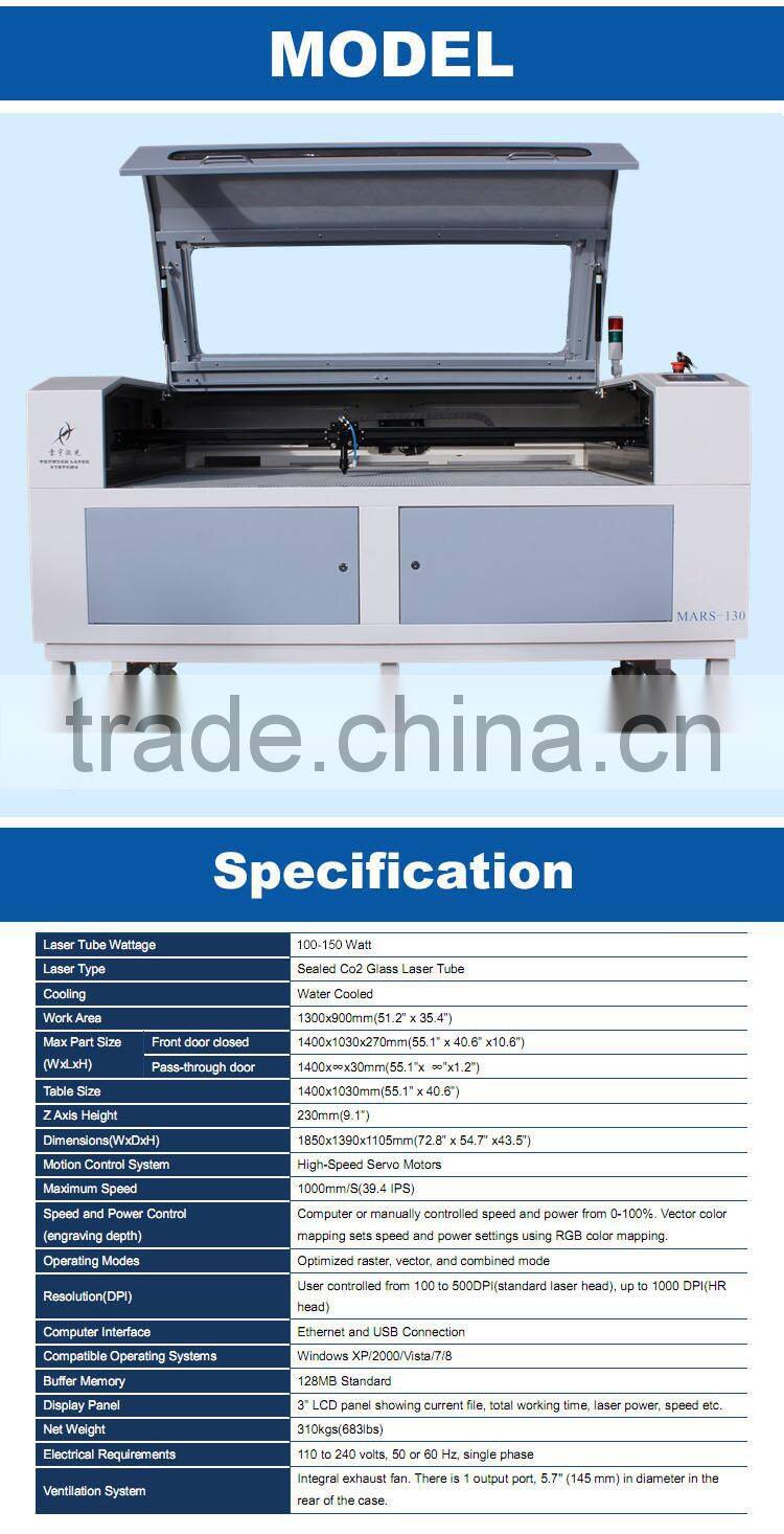 Mars130 Thunder laser cutting and engraving equipment with LCD panel and High Resolution