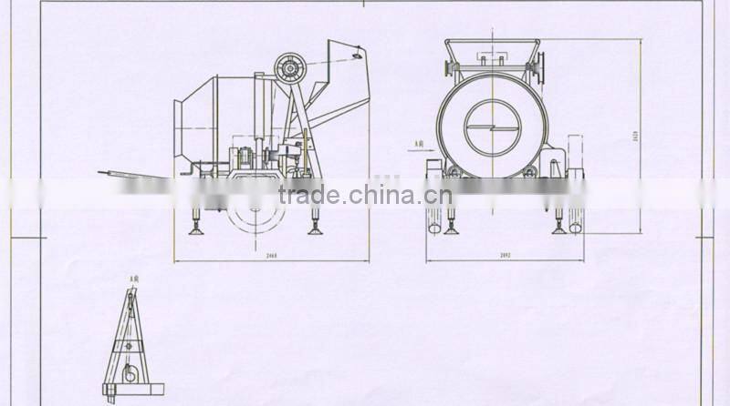 diesel engine concrete mixer machine in stock ISO&CE certificate