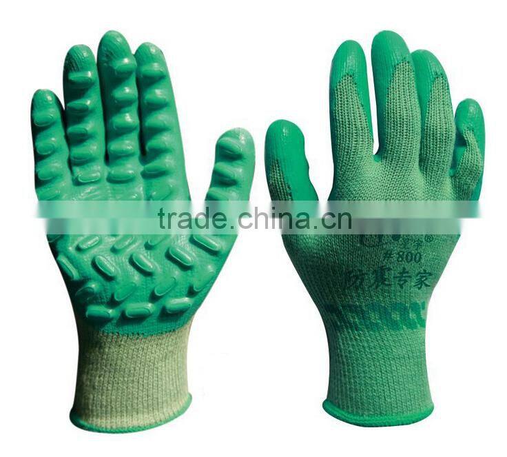 Mechanical Anti Shock Safety latex coated working gloves importers saudi arabia