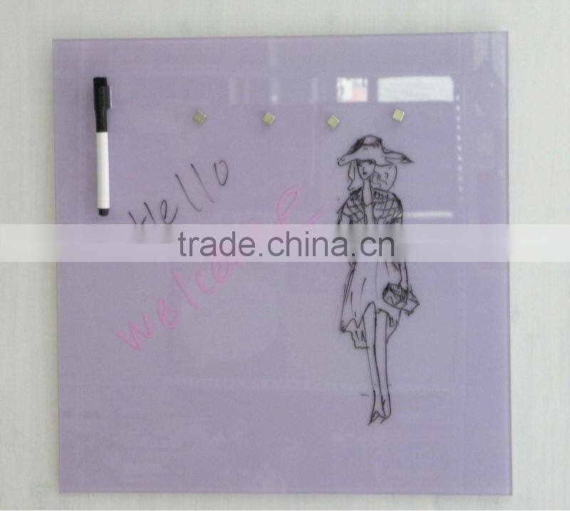promotion colorful magnetic tempered glass kids drawing board