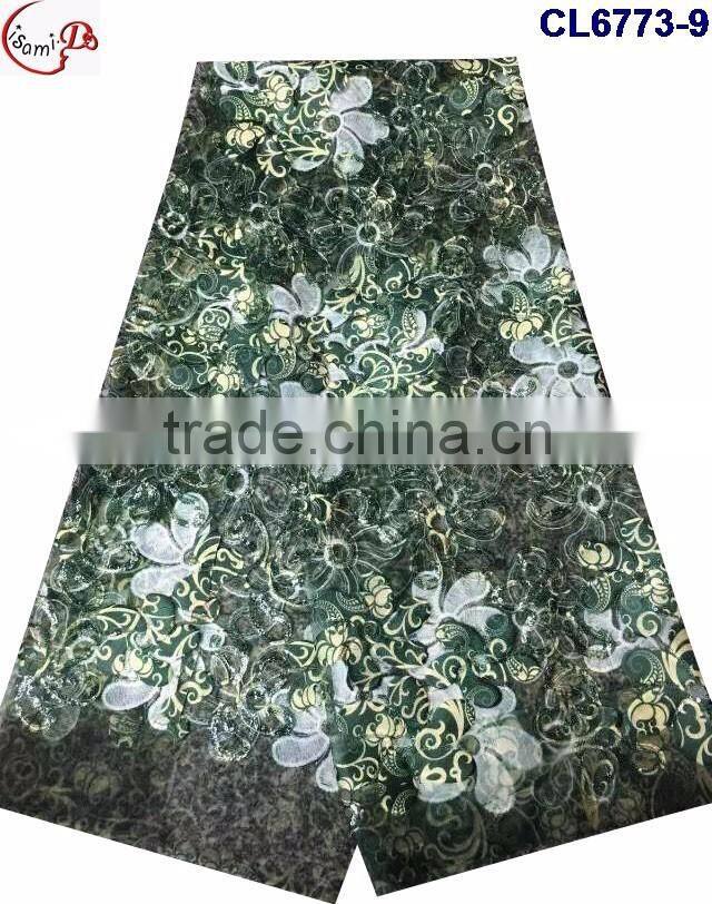 CL6773(1-4) new arrival flower pattern Organza lace dress french lace sequins lace net fabric