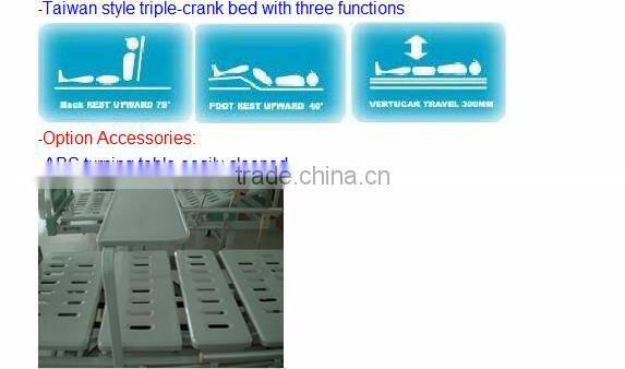 NFBS10 Top selling Three Cranks Manual Patient Bed Chinese Medical Device