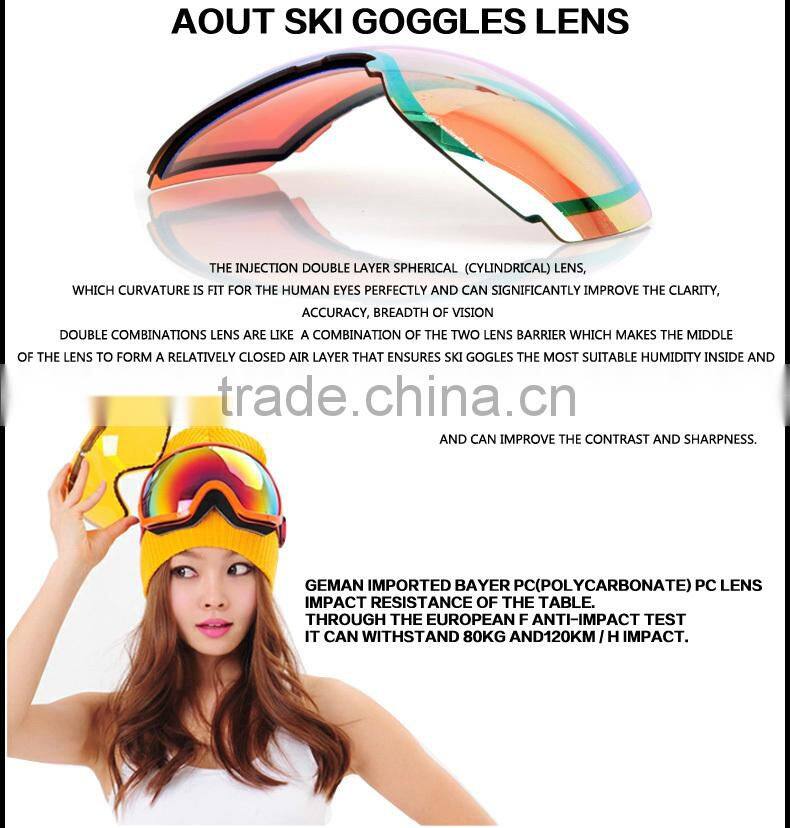 2015 Anti-Fog Snowboard Snow Ski goggle