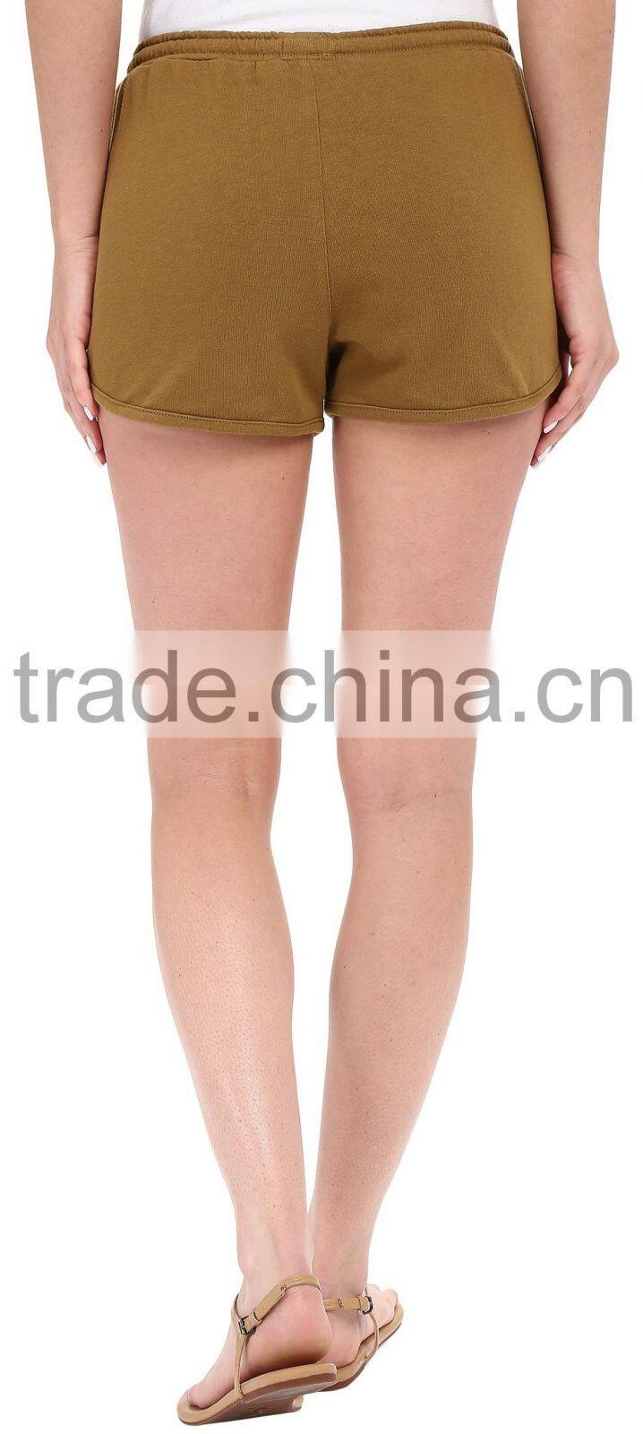 Ramax Custom Women Sport Casual Fleece Shorts With Scalloped Hem