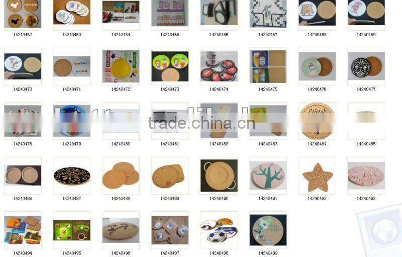 colorful promotion cork coaster custom mdf cork coaster wholesale