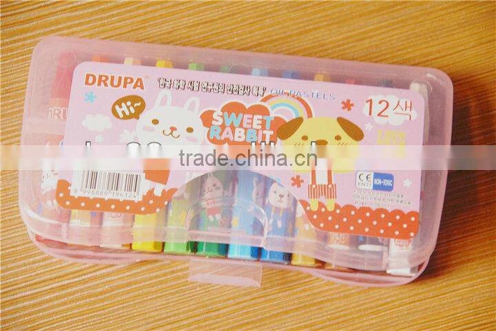 12color oil pastel crayon in plastic box