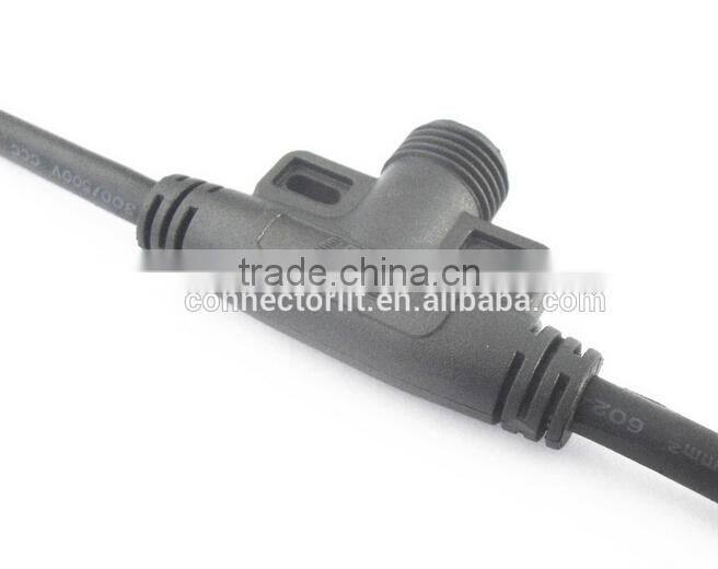 3 pole Tee type led lamp joint led coupler waterproof wire connector