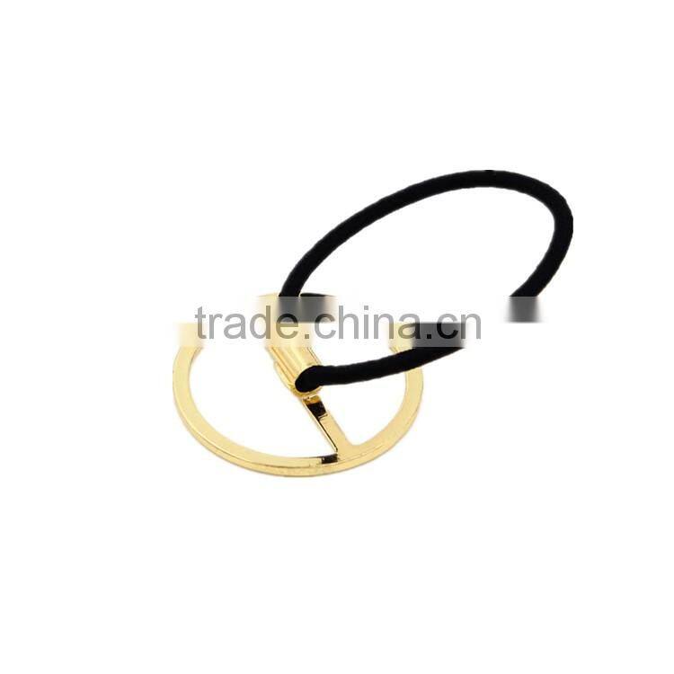 A-1135 Gold Plated Hair Black Bands Jewelry Hollow Circle Half Stick Pendant Head Bands For Women