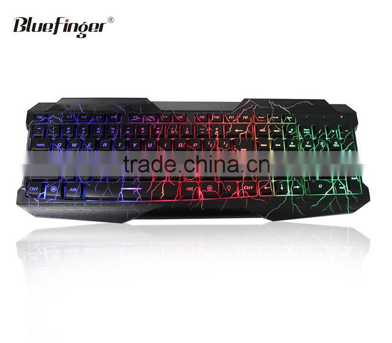 Colorful Cool cheaper USB wired keyboard in rainbow crack parttern