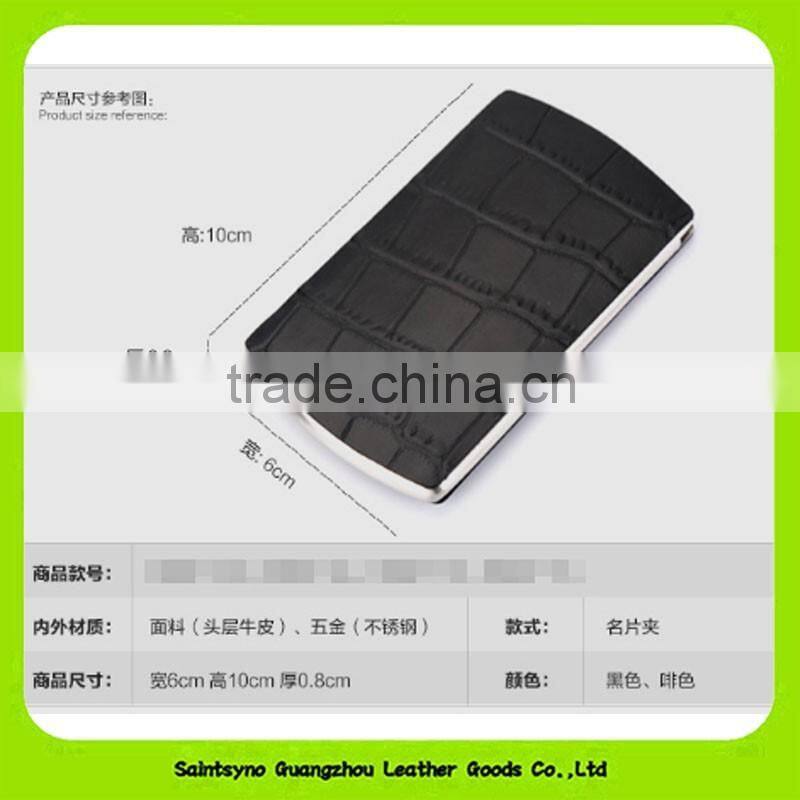 16023 Custom braned highly real leather gift set wallet belt card holder