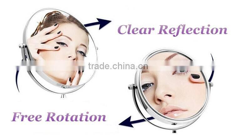 Professional vanity metal circular mirror metal framed desktop compact dressing mirror