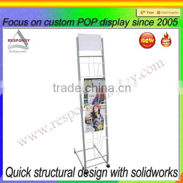 Custom metal free standing magzine display rack