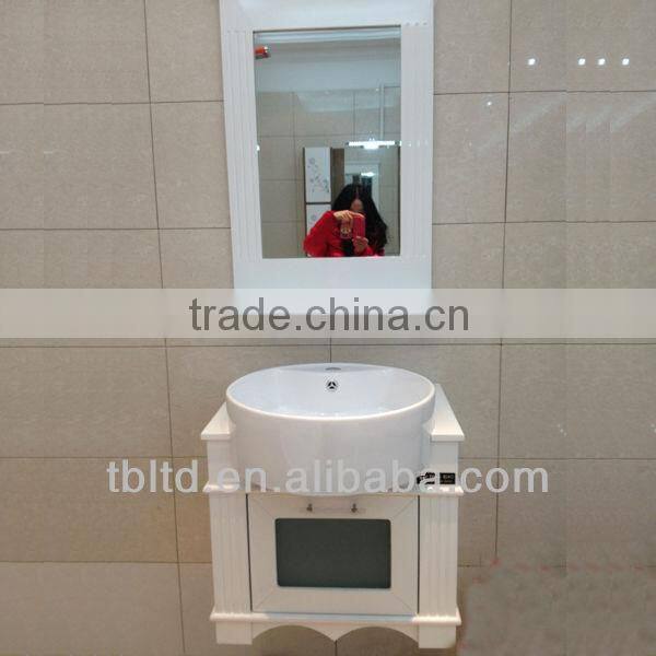 Modern furniture bathroom vanity,white small size bathroom cabinet made in China