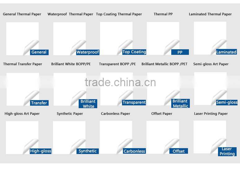 best price adhesive semi gloss printing color paper labels in roll