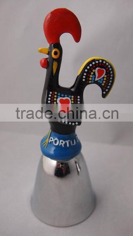 5"Silver bell with resin Portugal rooster A14-H02-RS suitable for many occasion