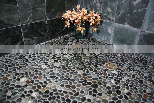 polished nature stone, polished stone decking against mesh