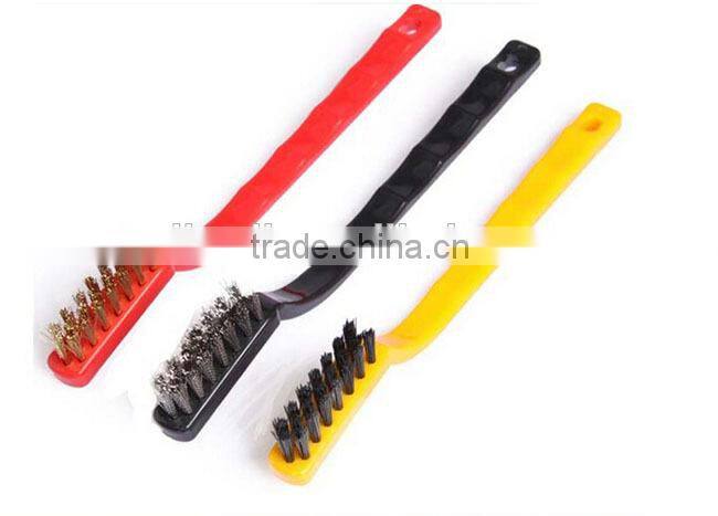 3 Piece Mini Wire Detail bristle brush, bass steel bristle brush for car cleaning