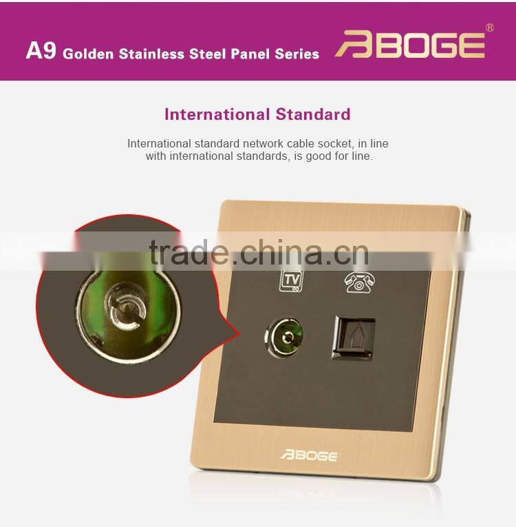 one gang television socket and one gang telephone socket pressure- line type