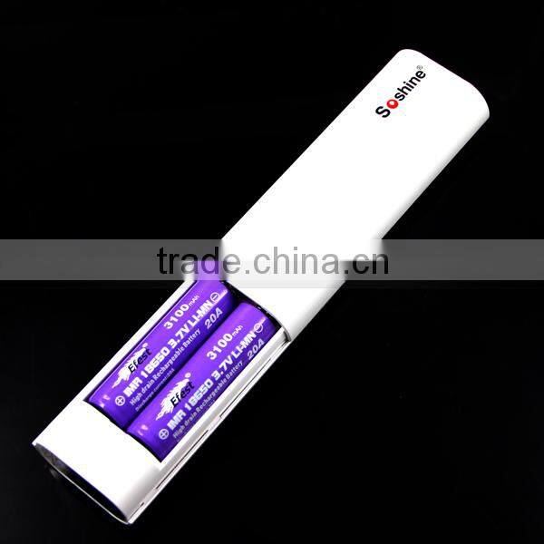 Soshine E4 battery 18650 power bank 2pcs 18650 powerful power bank for charger, cell phone