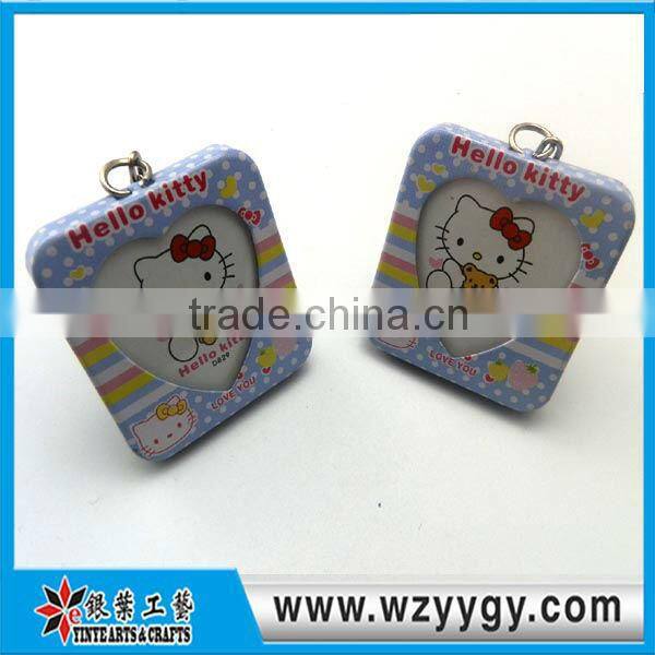 rectangle picture photo frame keychain, metal keyring