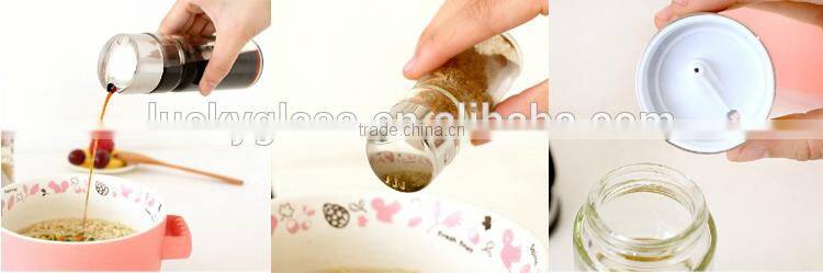 4pcs/set spice and oil glass bottle set with metal stand