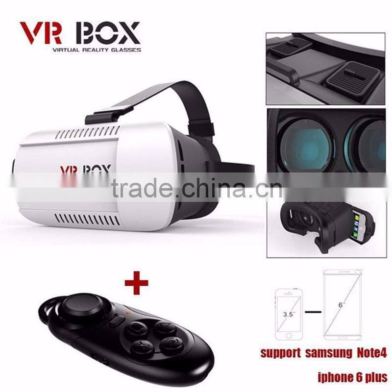 VR box 1.0 with Joystick Hot selling 3d virtual video glasses with great price For smart phone/Tablet/Pad