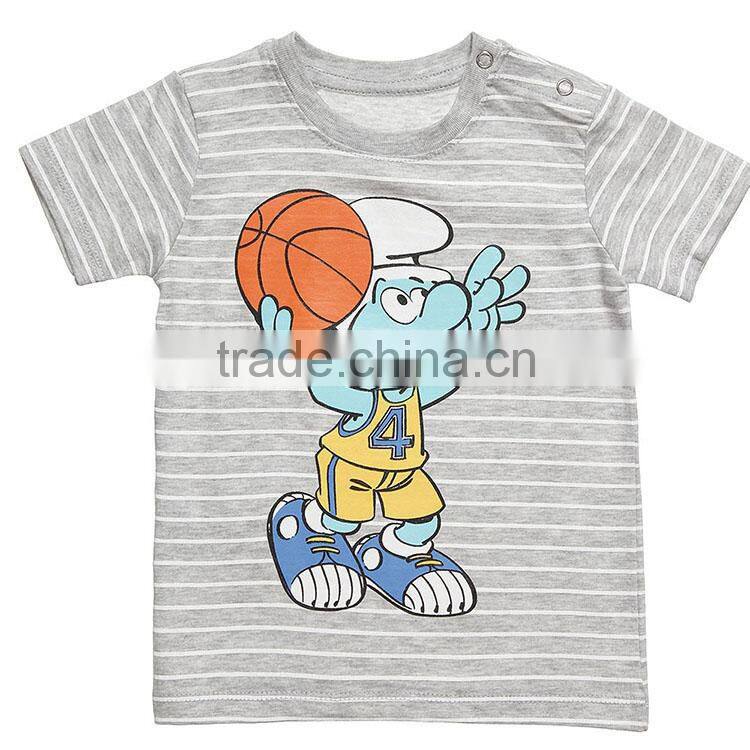 funny baby cartoon clothes made in china, stripe baby t shirt