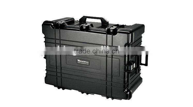 Wonderful dustproof hard plastic waterproof equipment tool case with foam and wheels