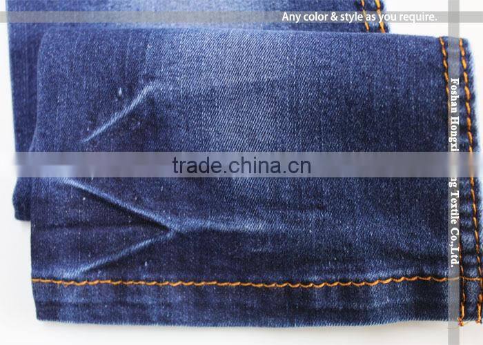 NO.A2113 Indigo denim 99% cotton 1% spandex knitted fabric buy fabric from china