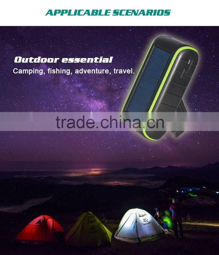 Factory patent model 1800Mah solar panel mobile charger power bank