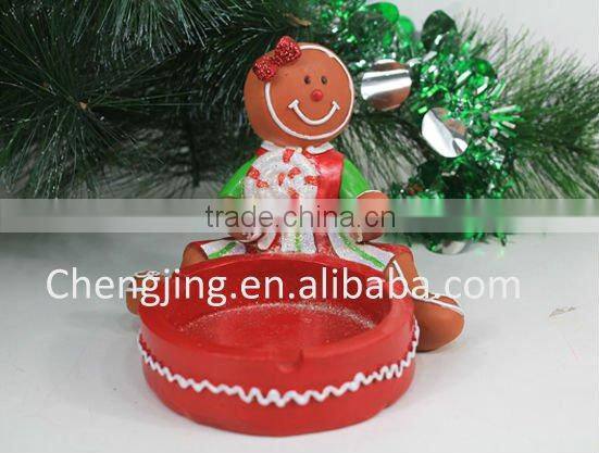 gingerbread man Christmas Polyresin ashtray