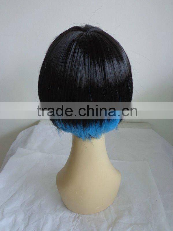 2014 new arrival women short colorful full lace synthetic Yaki wig