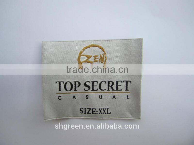 high definition soft damask woven labels,weaving letters design tags
